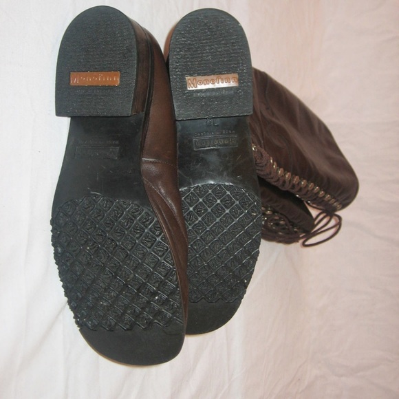 Vintage Olof Daughters Brown Mod Knee High Leather Boots - Picture 7 of 7